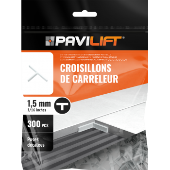 SACHET DE 300 CROISILLONS DE CARRELEUR EN Té ( T ) 1,5 MM