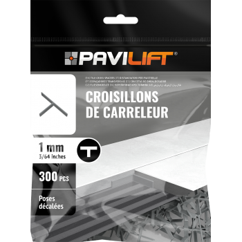 SACHET DE 300 CROISILLONS DE CARRELEUR EN Té ( T ) 1 MM