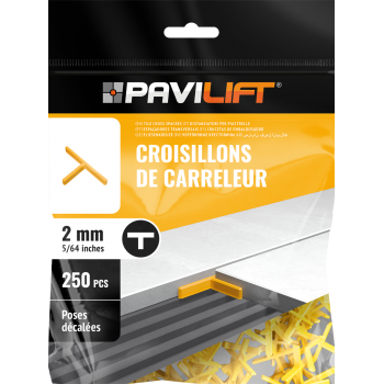 SACHET DE 250 CROISILLONS DE CARRELEUR EN Té ( T ) 2 MM