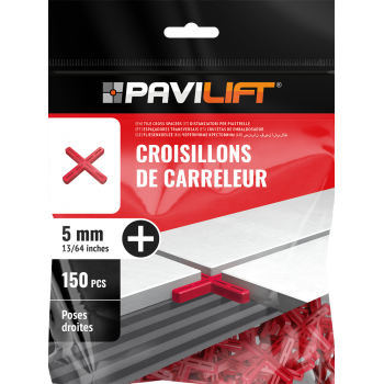 SACHET DE 150 CROISILLONS DE CARRELEUR EN CROIX ( + ) 5 MM