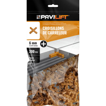 Sachet de 200 Croisillons de carreleur 6 mm / +