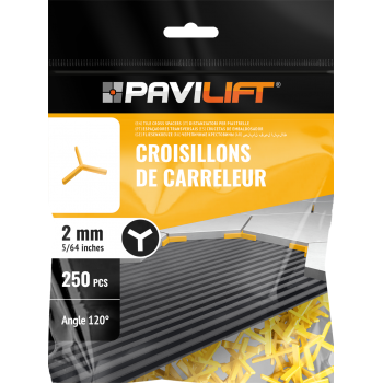 SACHET DE 250 CROISILLONS DE CARRELEUR EN Y (120Ã?Â°) 2 MM