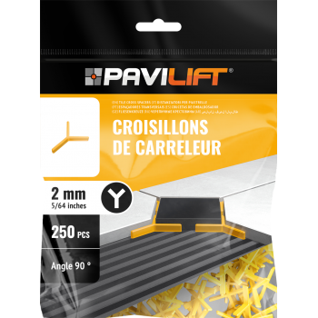 SACHET DE 250 CROISILLONS DE CARRELEUR EN Y (90Ã?Â°) 2 MM