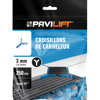 SACHET DE 250 CROISILLONS DE CARRELEUR EN Y (90Ã?Â°) 3 MM