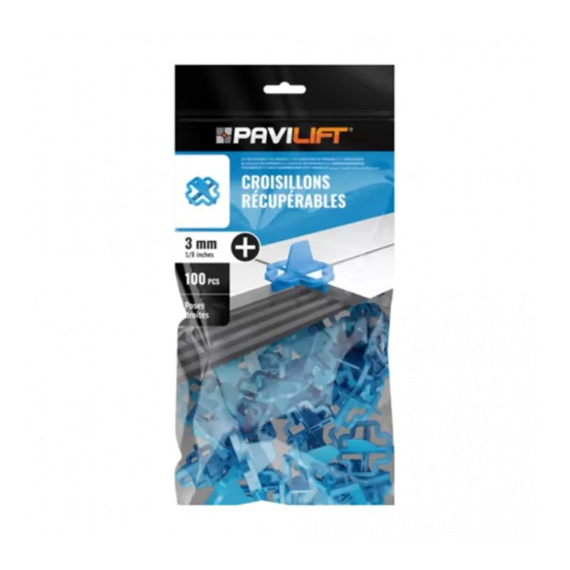 SACHET DE 100 CROISILLONS EN CROIX ( + ) RéCUPéRABLES 3 MM