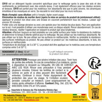 FILACR10 Nettoyant pour residus epoxy bidons de 1 lt