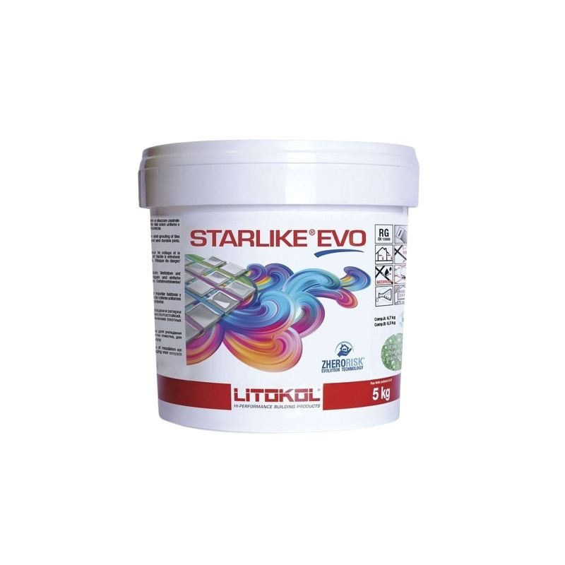 Pot de 5 Kgs mortier époxy Litokol Starlike Blu Avio + éponge à émulsionner