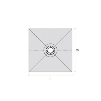 KERDI-SHOWER-TT 1220 X 1220MM PROCESSUS CENTRAL HAUTEUR 25 MM receveur découpable