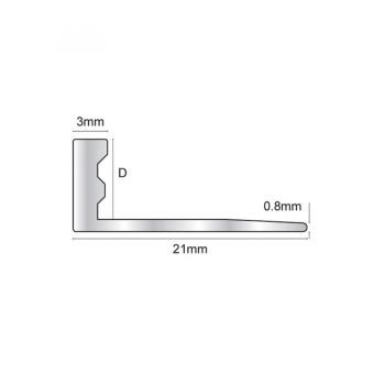 PROFILO ANGOLARE ALL. ACCIAIO INOX 22,5mm - 2,5m